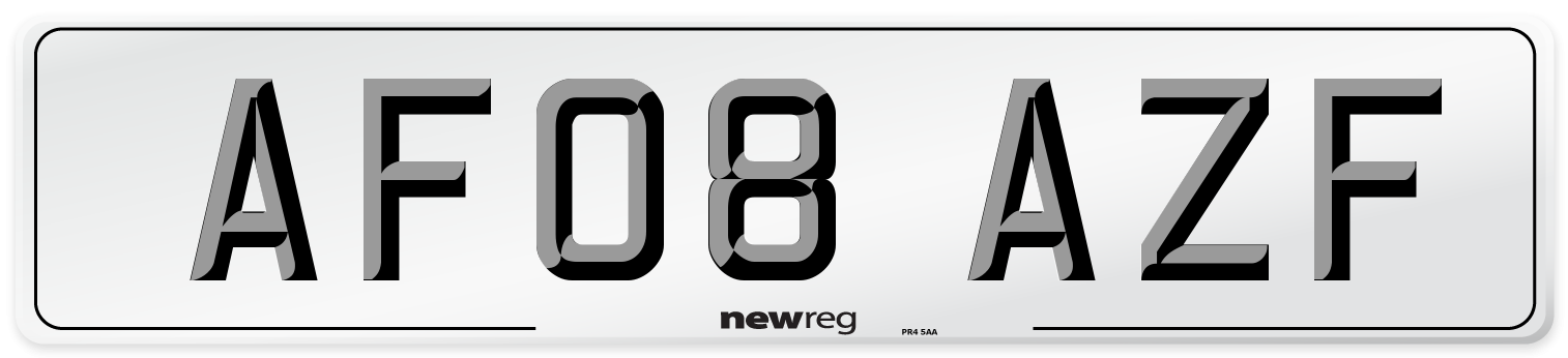 AF08 AZF Number Plate from New Reg
